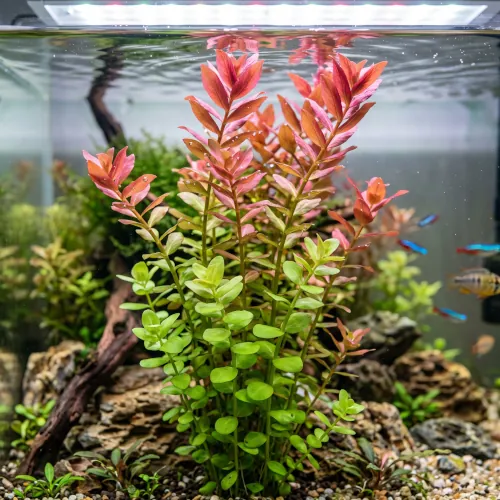 Rotala rotundifolia em destaque